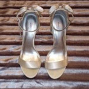 Beige Satin Heels